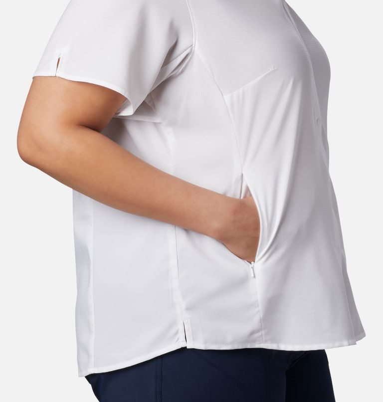 Women's Columbia PFG Tamiami II Short Sleeve Shirts White | Plus Size CA-S1C53